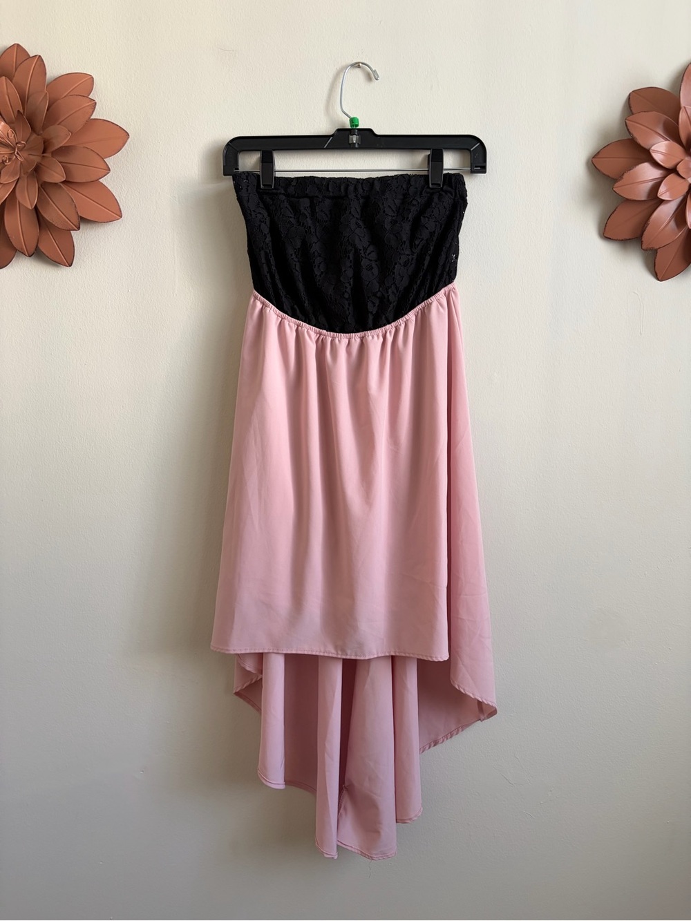 Wet Seal Black Lace Strapless High-Low Dress